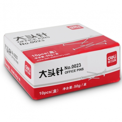 得力(deli)  0023图钉 采用钢材   50g/盒